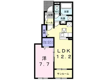 アクア ヒルズ(1LDK/1階)の間取り写真