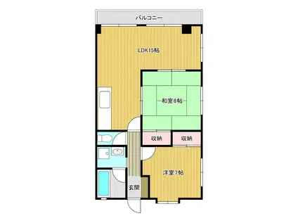 LA VIERES(2LDK/5階)の間取り写真