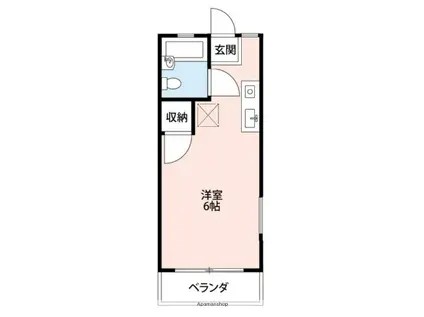 コーモラント新杉田(ワンルーム/1階)の間取り写真