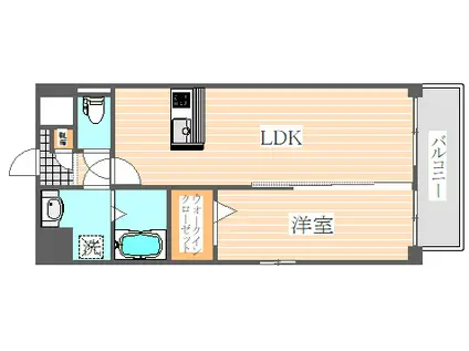 テイルガーデン博多(1LDK/4階)の間取り写真