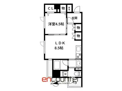 アリュイッテ富士見台(1LDK/3階)の間取り写真