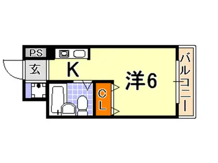 川北ビル(ワンルーム/3階)の間取り写真
