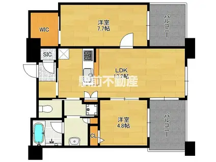 アイランドシティオーシャン&フォレストタ(2LDK/28階)の間取り写真