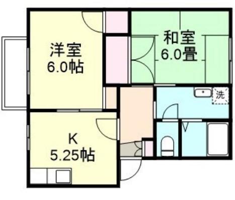 コーポ天城(2K/1階)の間取り写真