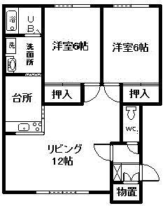 ROYAL・FAMILIA(2LDK/2階)の間取り写真