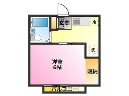 ピィアシティーステージII(1K/2階)の間取り写真