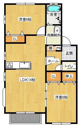 ピュアハイツIIB(2LDK/1階)の間取り写真