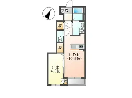 ルオント コティ(1LDK/1階)の間取り写真