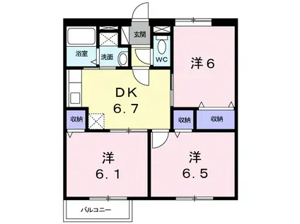 サンヒルズS(3DK/2階)の間取り写真