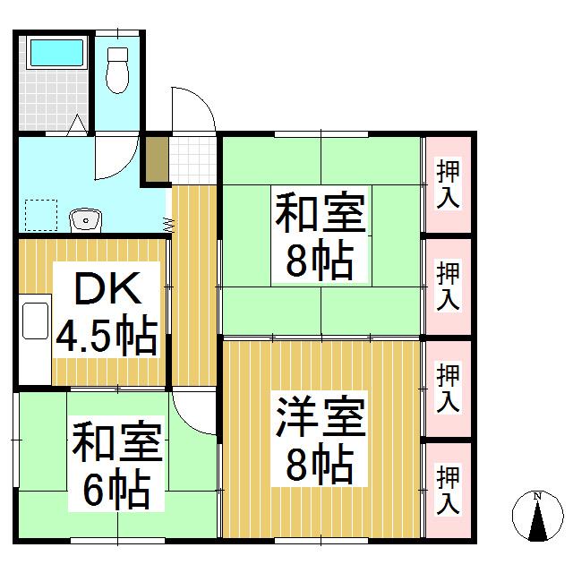光コーポ(3DK/2階)の間取り写真