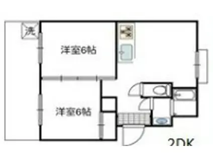 ダイバーシティ神戸長田C棟(2LDK/3階)の間取り写真