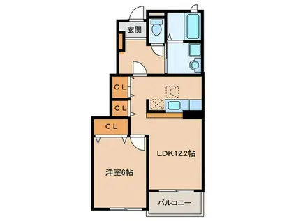 ルナ パレス A(1LDK/1階)の間取り写真