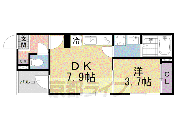 LE CIELIII(1LDK/2階)の間取り写真