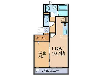 アリス京町壱番館(1LDK/1階)の間取り写真