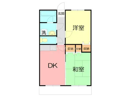 メゾンユー(2DK/1階)の間取り写真