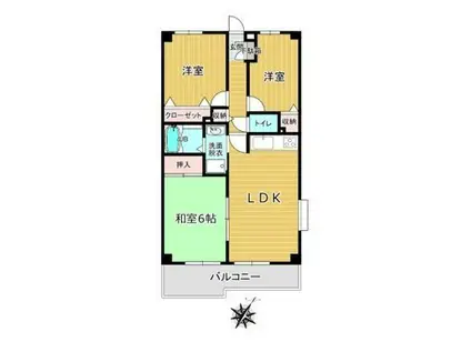 チェリーコート(3LDK/3階)の間取り写真