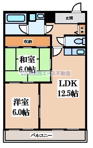 グランドールKITA(2LDK/1階)の間取り写真