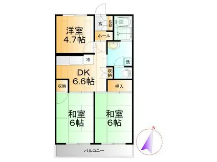 ミリアビタNO26(3DK/2階)の間取り写真