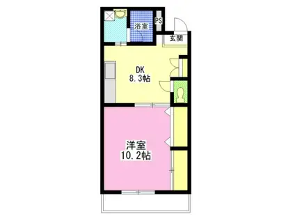 豊成107番館(1DK/2階)の間取り写真