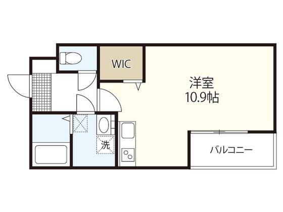 セブンプロート己斐西町II(ワンルーム/3階)の間取り写真