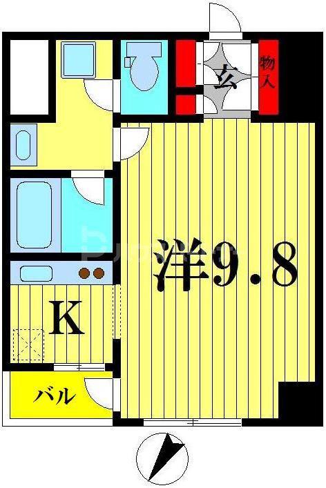コーポ向島(1K/4階)の間取り写真