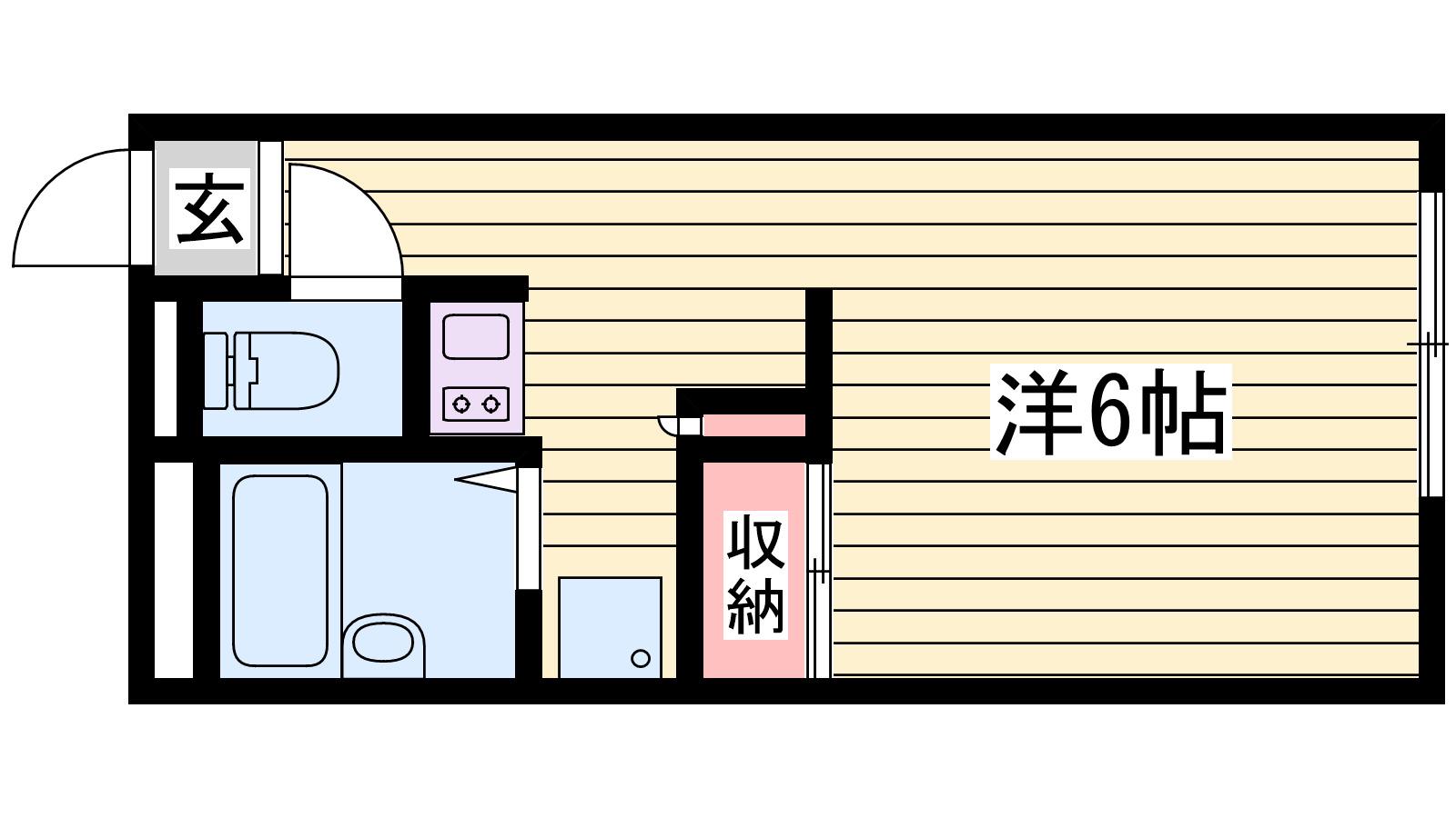 レオパレス1999(1K/2階)の間取り写真