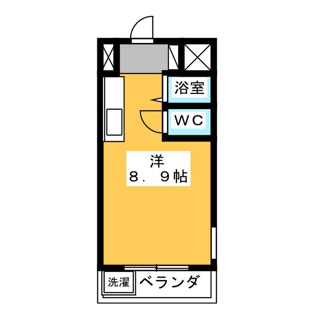 磐田グレイス第1マンション(ワンルーム/3階)の間取り写真