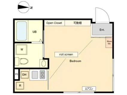 HW.HILLS(ワンルーム/2階)の間取り写真