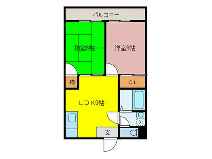 RINON新家 D棟(2LDK/2階)の間取り写真