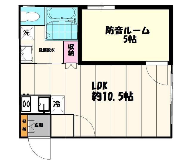 ラ・セゾン桜ヶ丘(1LDK/2階)の間取り写真