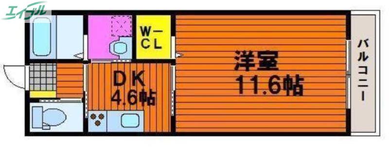 アミティエ(1K/2階)の間取り写真