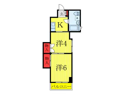 吉野ビル(2K/3階)の間取り写真