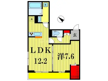GROVE(1LDK/2階)の間取り写真