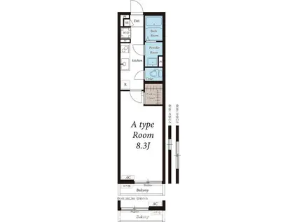 リブリ・JUNE KALUNASIA(1K/1階)の間取り写真