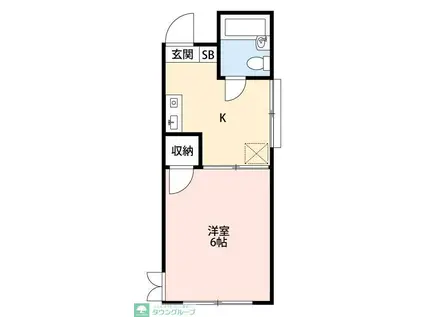 メゾン泉水(1K/2階)の間取り写真