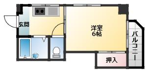 ロイヤルシャトー藤井寺I(1K/2階)の間取り写真