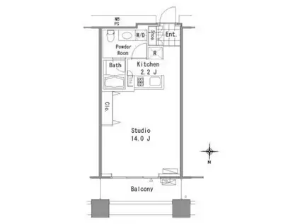 芝浦アイランド エアタワー(1K/11階)の間取り写真