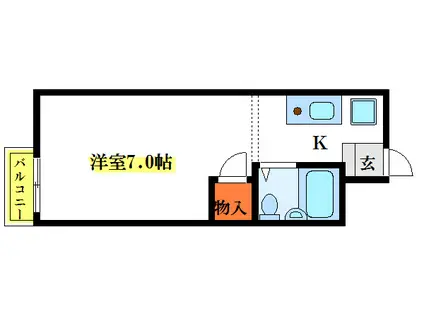 サンハイツ南行徳(ワンルーム/2階)の間取り写真