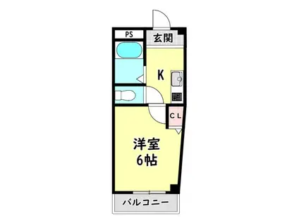 片岡マンション(1K/3階)の間取り写真