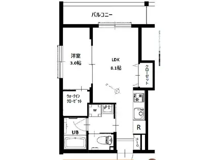 シャイニング ワン(1LDK/3階)の間取り写真