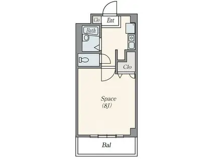 イマティ(1K/2階)の間取り写真