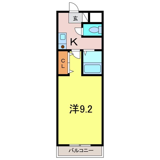 A・CITY弁天(1K/2階)の間取り写真