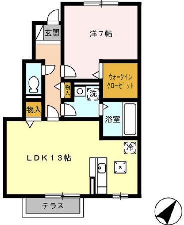 モダンコート藤(1LDK/1階)の間取り写真