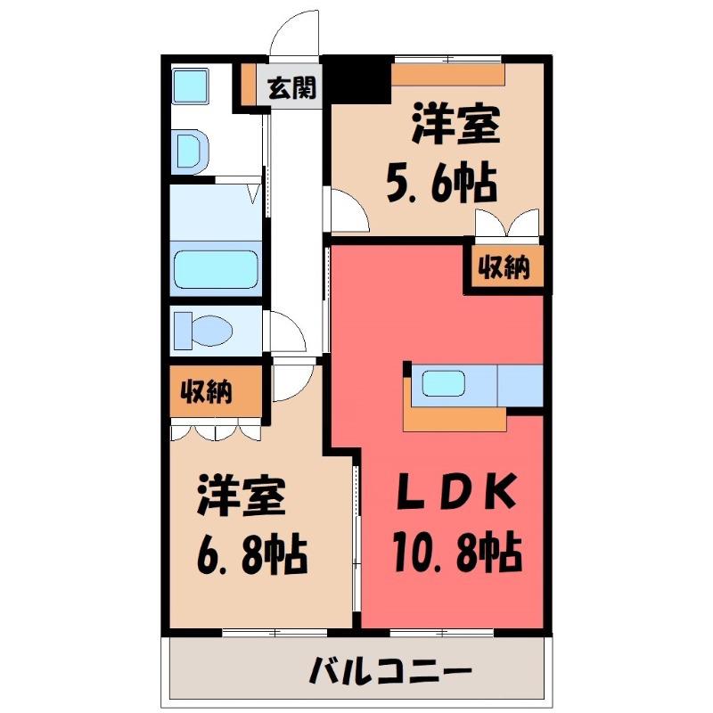 グレイス・フォレスト(2LDK/1階)の間取り写真