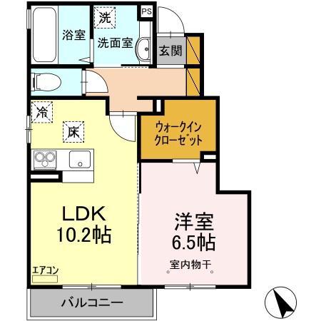 スローライフさしま(1LDK/1階)の間取り写真