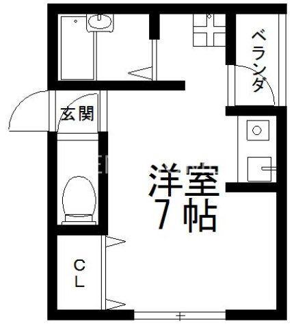メゾン松村(ワンルーム/1階)の間取り写真