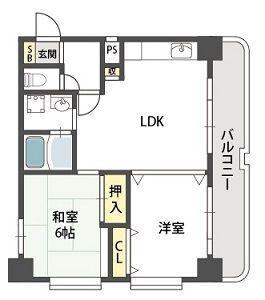 グローリーヨシダ(2LDK/7階)の間取り写真