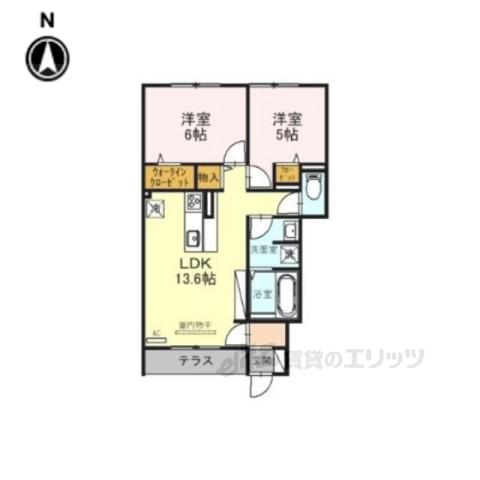 ファミールD希Ⅲ(2LDK/1階)の間取り写真