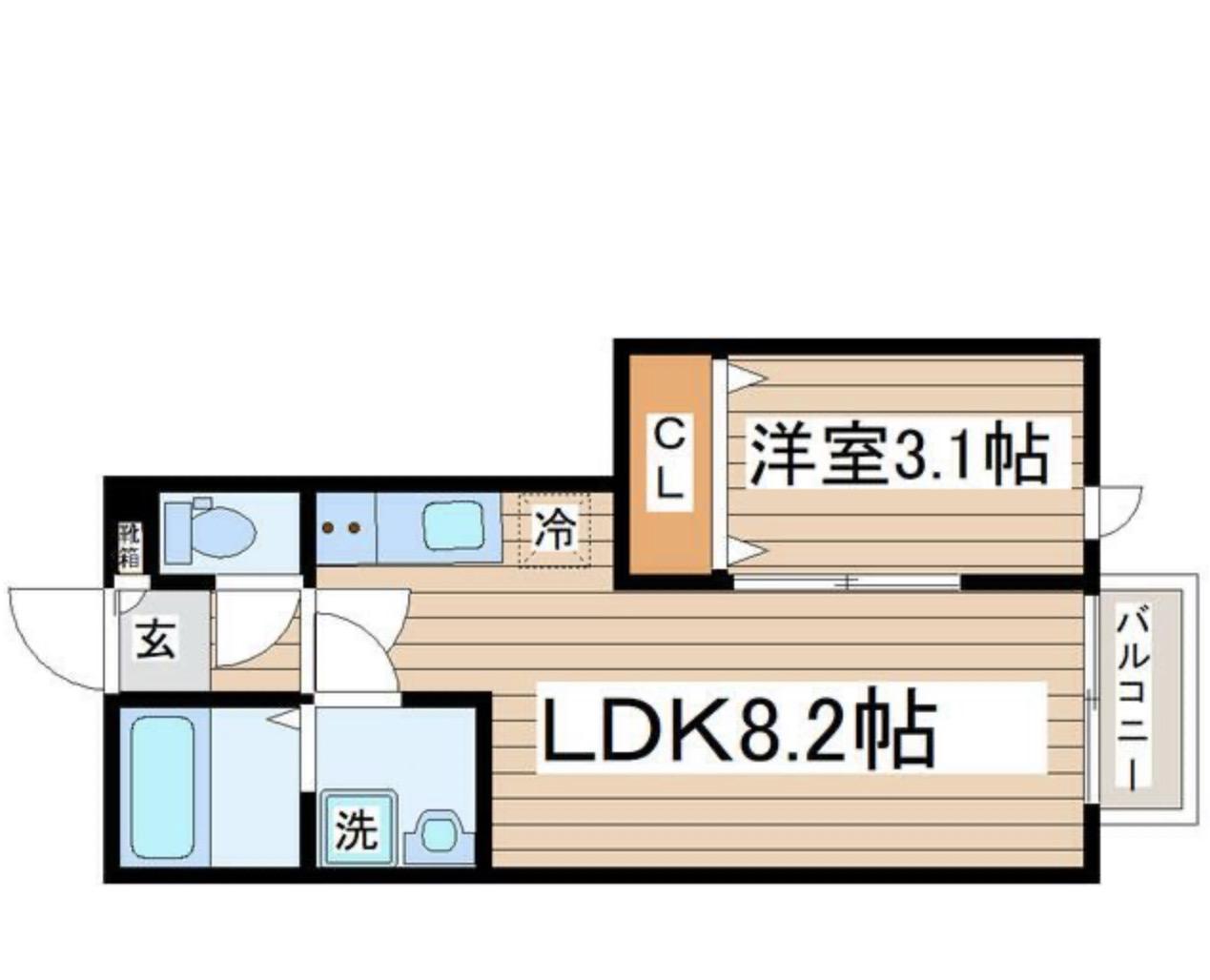 VIVID 長町南(1LDK/1階)の間取り写真
