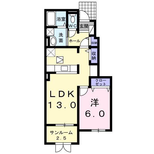 ノース スターII(1LDK/1階)の間取り写真